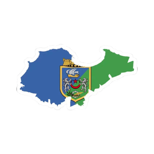 Flag map of Algiers (Algeria) STICKER Vinyl Kiss-Cut Decal 2 Inch White - The Sticker Space
