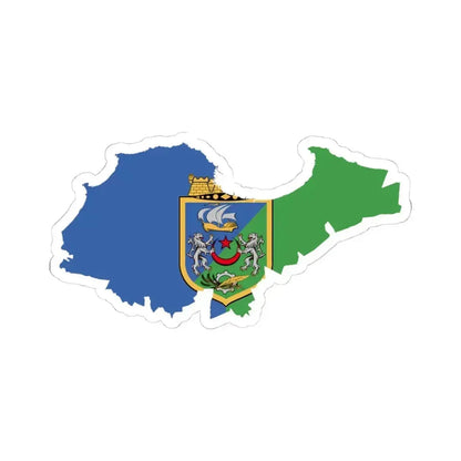 Flag map of Algiers (Algeria) STICKER Vinyl Kiss-Cut Decal 4 Inch White - The Sticker Space