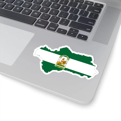 Flag map of Andalucia (Spain) STICKER Vinyl Kiss-Cut Decal - The Sticker Space