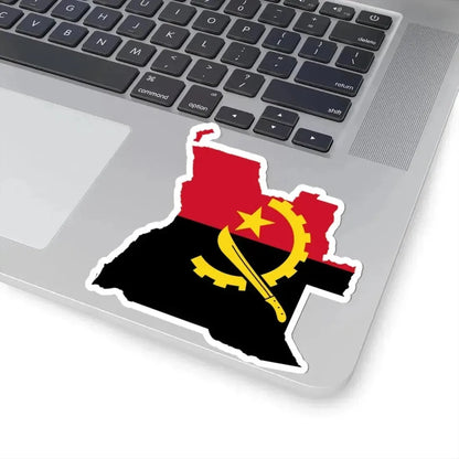 Flag map of Angola (Angola) STICKER Vinyl Kiss-Cut Decal - The Sticker Space