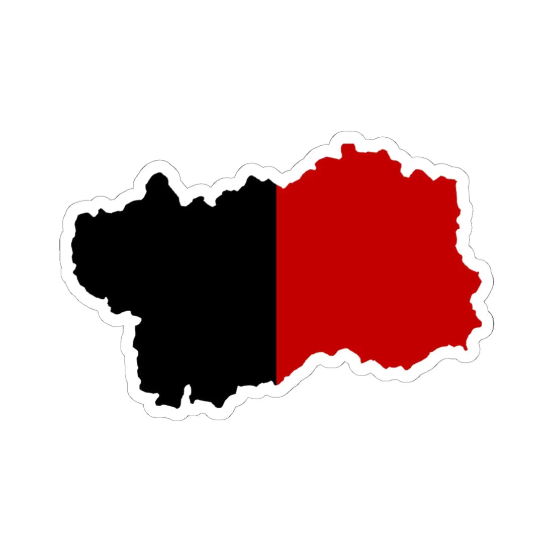 Flag map of Aosta Valley (Italy) STICKER Vinyl Kiss-Cut Decal 6 Inch White - The Sticker Space