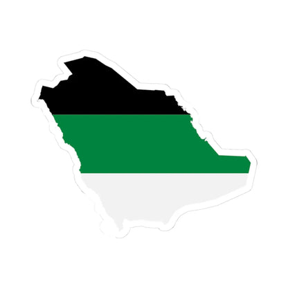 Flag map of Arabia (Saudi Arabia) STICKER Vinyl Kiss-Cut Decal 3 Inch White - The Sticker Space