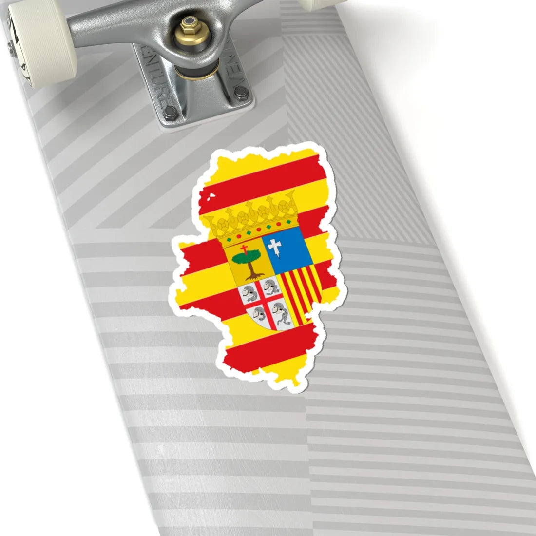 Flag map of Aragon (Spain) STICKER Vinyl Kiss-Cut Decal - The Sticker Space