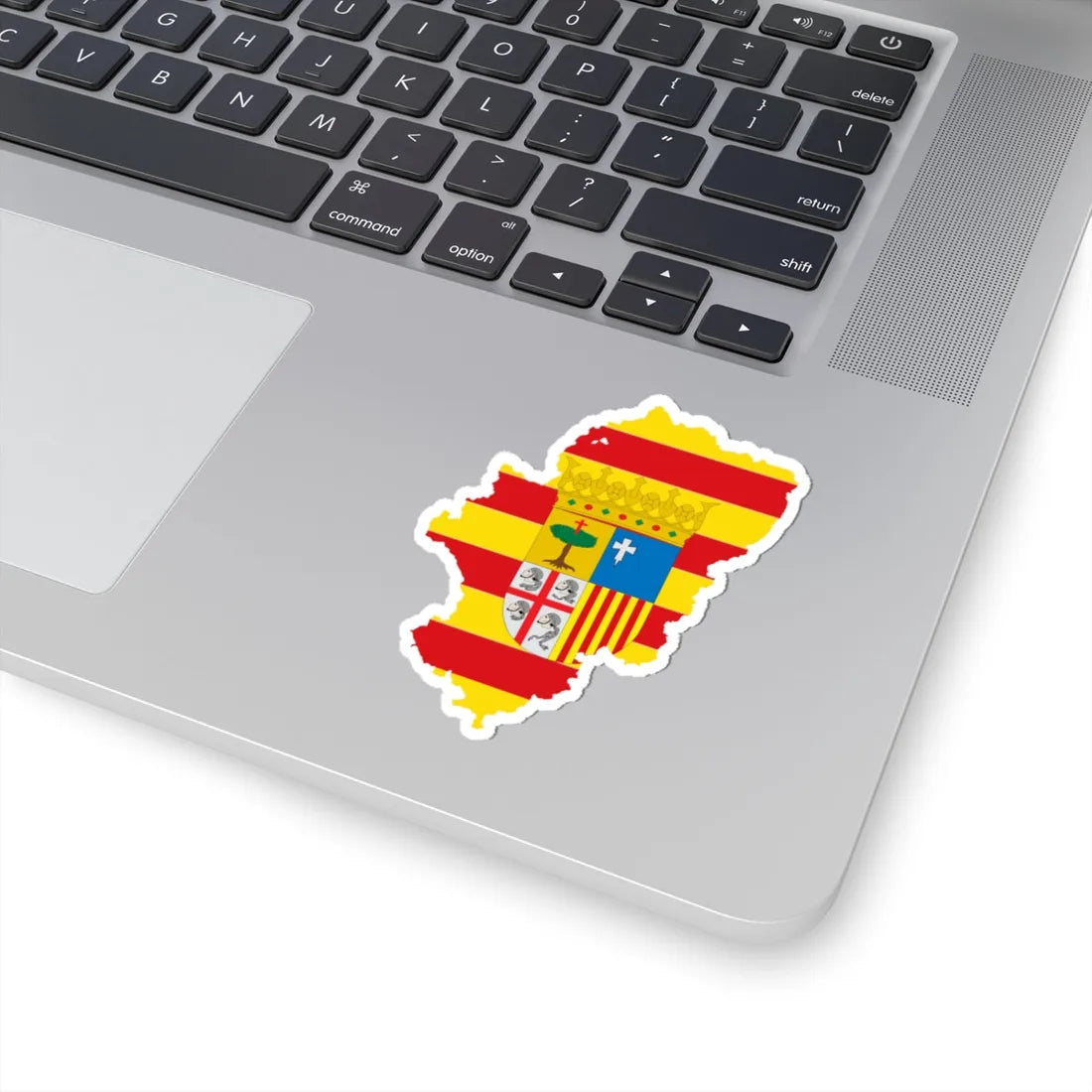 Flag map of Aragon (Spain) STICKER Vinyl Kiss-Cut Decal - The Sticker Space
