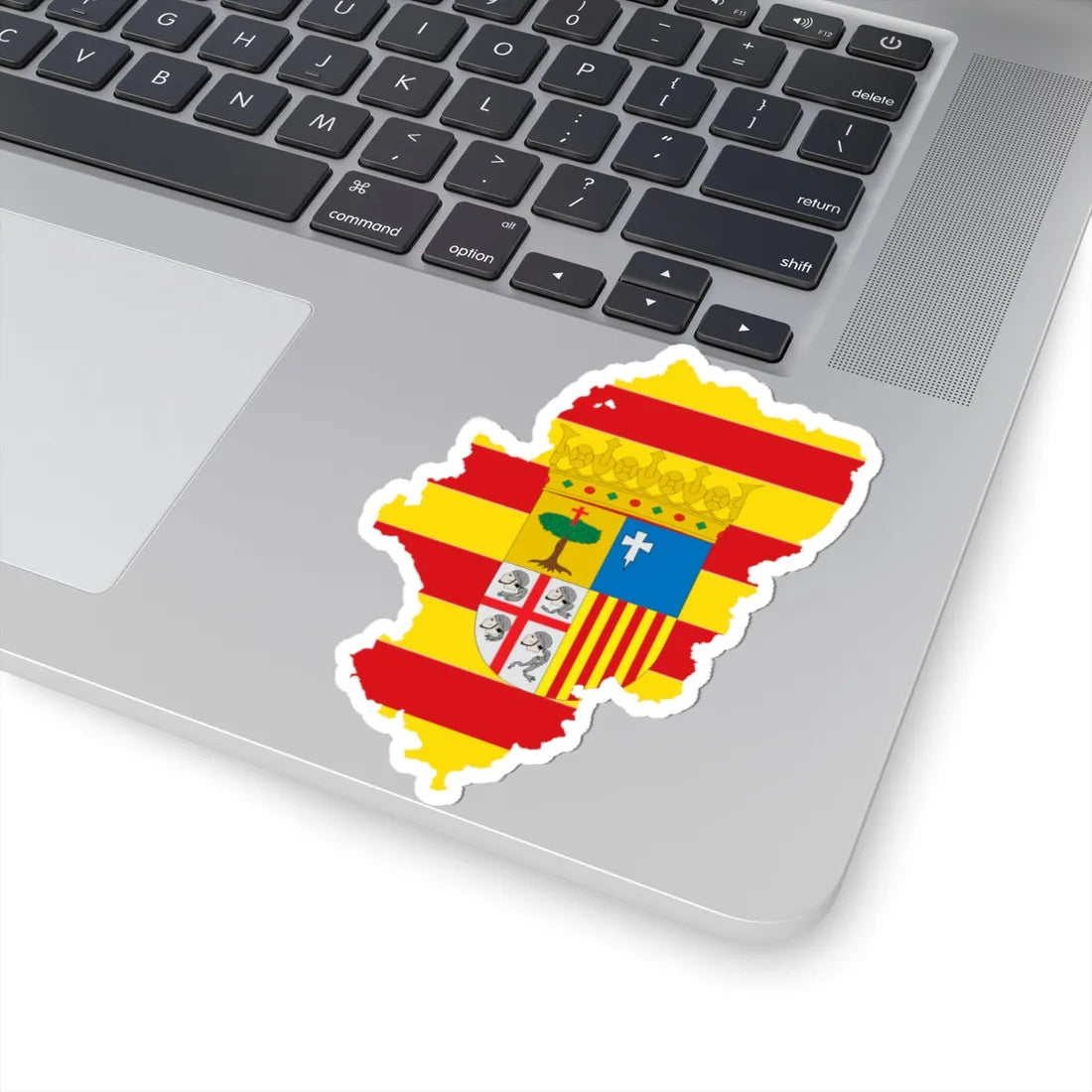 Flag map of Aragon (Spain) STICKER Vinyl Kiss-Cut Decal - The Sticker Space