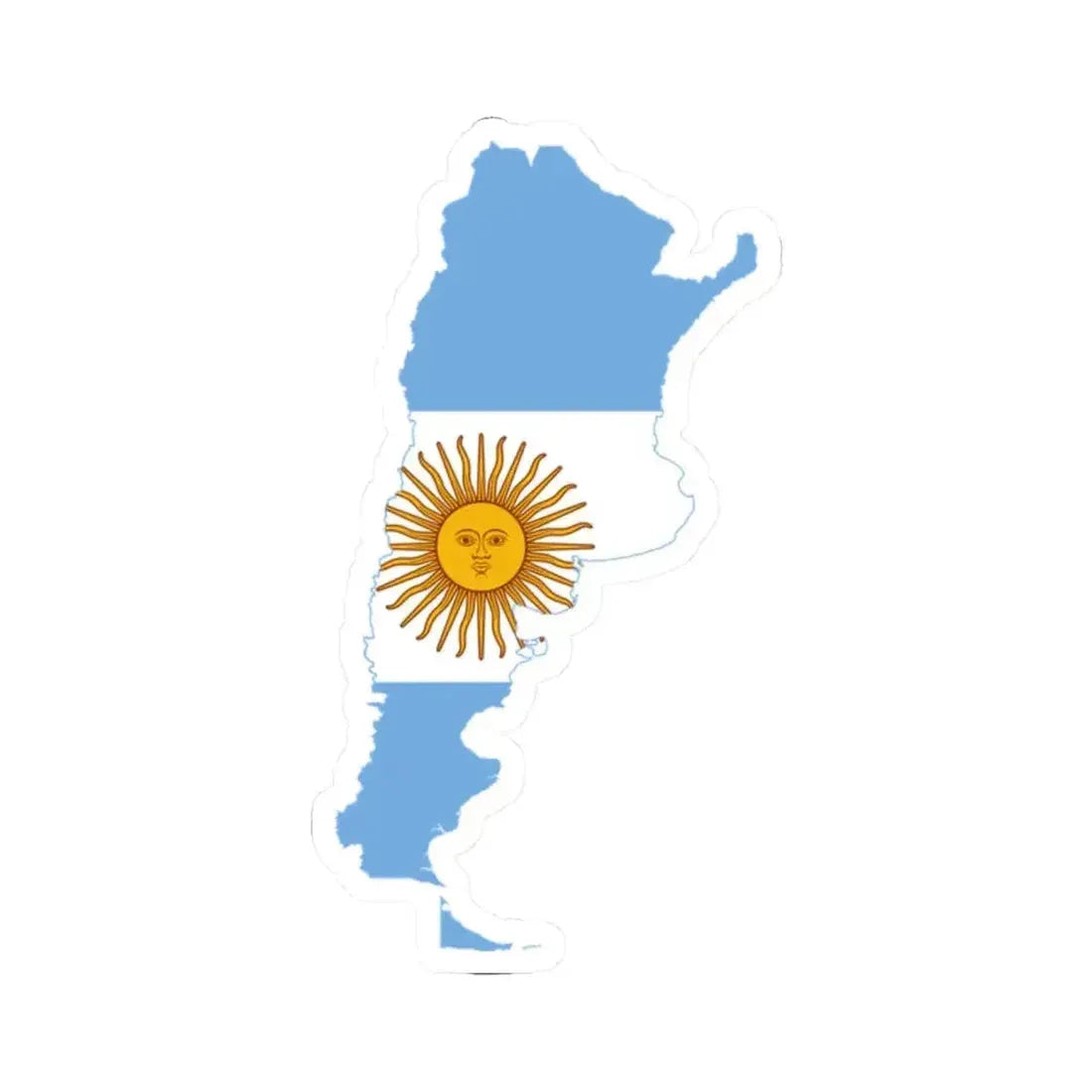 Flag map of Argentina (Argentina) STICKER Vinyl Kiss-Cut Decal 2 Inch White - The Sticker Space