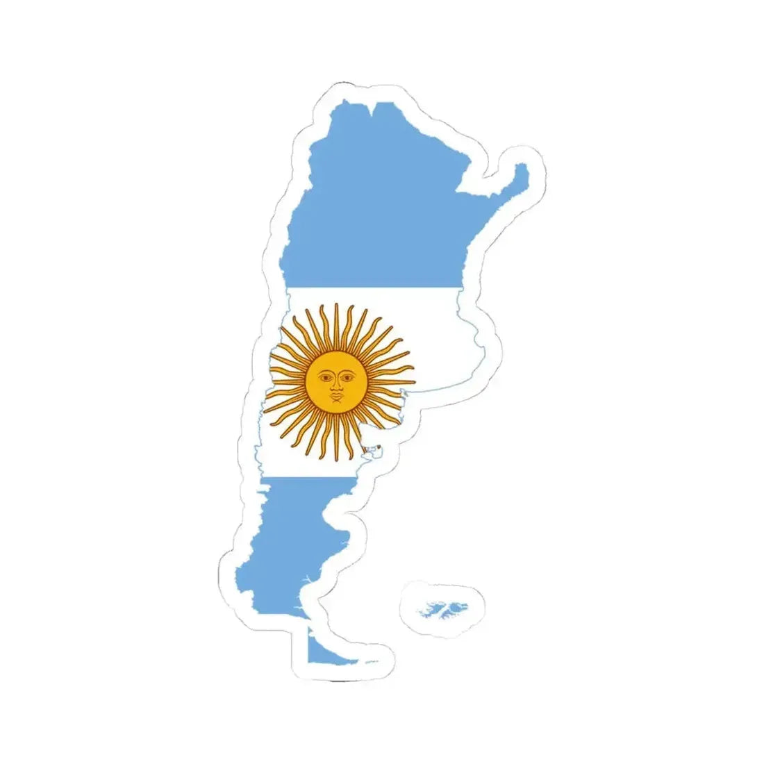 Flag-map of Argentina  Falkland Islands (Argentina) STICKER Vinyl Kiss-Cut Decal 4 Inch White - The Sticker Space
