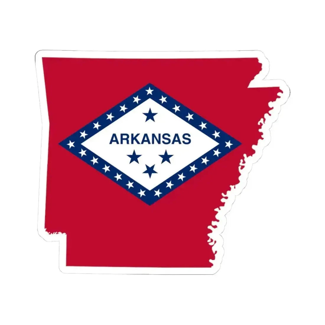 Flag-map of Arkansas (United States) STICKER Vinyl Kiss-Cut Decal 3 Inch White - The Sticker Space