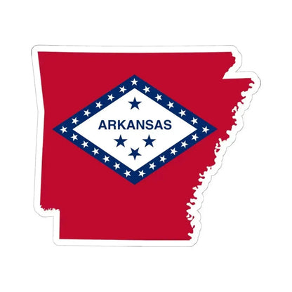 Flag-map of Arkansas (United States) STICKER Vinyl Kiss-Cut Decal 6 Inch White - The Sticker Space