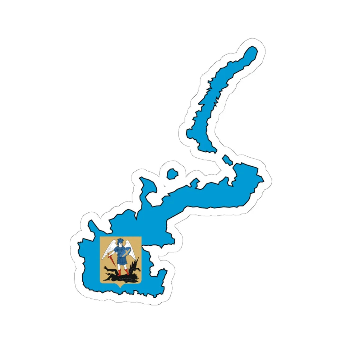 Flag-map of Arkhangelsk Oblast (Russia) STICKER Vinyl Kiss-Cut Decal 6 Inch White - The Sticker Space