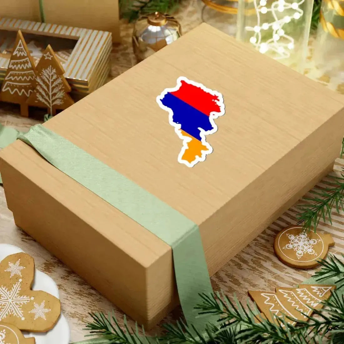 Flag map of Armenia (Armenia) STICKER Vinyl Kiss-Cut Decal - The Sticker Space