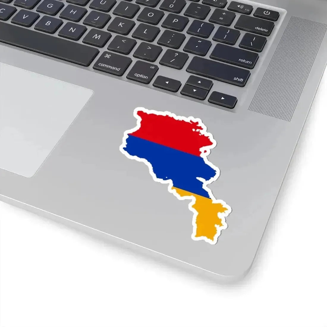 Flag-map of Armenia precise boundaries (Armenia) STICKER Vinyl Kiss-Cut Decal - The Sticker Space