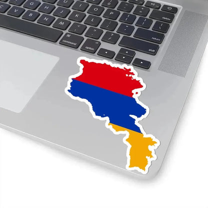 Flag-map of Armenia precise boundaries (Armenia) STICKER Vinyl Kiss-Cut Decal - The Sticker Space