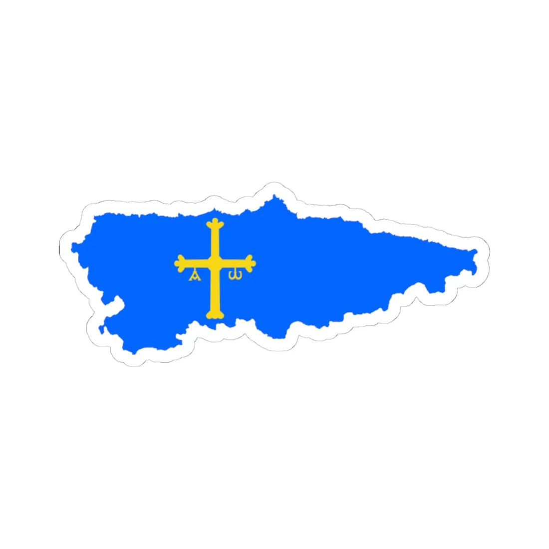 Flag map of Asturias (Spain) STICKER Vinyl Kiss-Cut Decal 4 Inch White - The Sticker Space