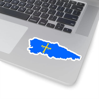 Flag map of Asturias (Spain) STICKER Vinyl Kiss-Cut Decal - The Sticker Space