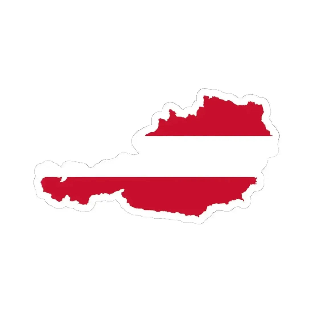 Flag-map of Austria (Austria) STICKER Vinyl Kiss-Cut Decal 4 Inch White - The Sticker Space