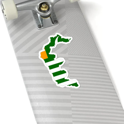 Flag-map of Azad Kashmir (Pakistan) STICKER Vinyl Kiss-Cut Decal - The Sticker Space