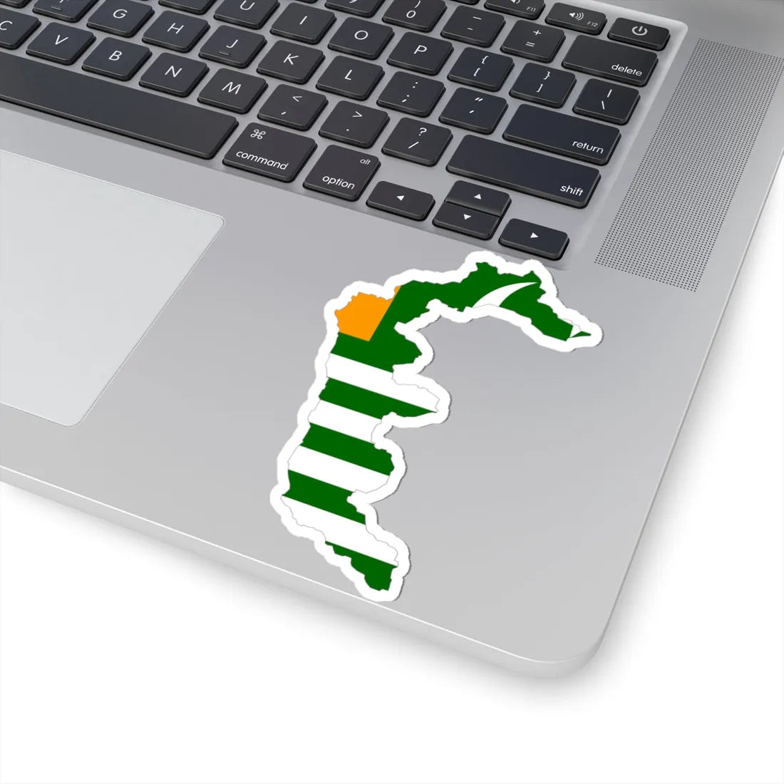 Flag-map of Azad Kashmir (Pakistan) STICKER Vinyl Kiss-Cut Decal - The Sticker Space