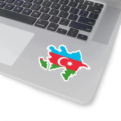 Flag-map of Azerbaijan (Azerbaijan) STICKER Vinyl Kiss-Cut Decal - The Sticker Space