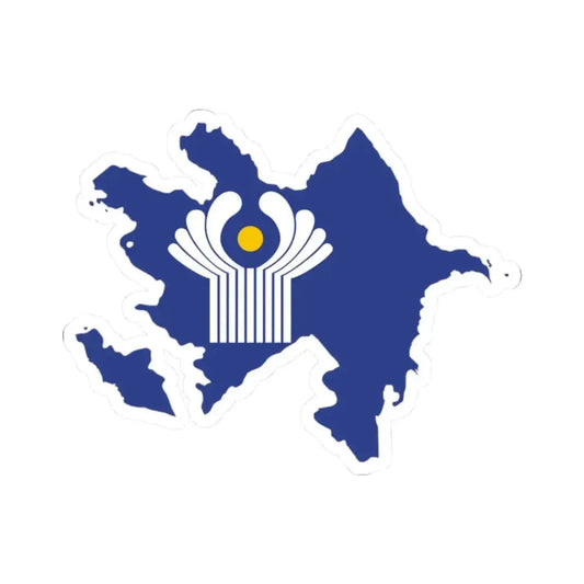 Flag-map of Azerbaijan CIS (Azerbaijan) STICKER Vinyl Kiss-Cut Decal 2 Inch White - The Sticker Space