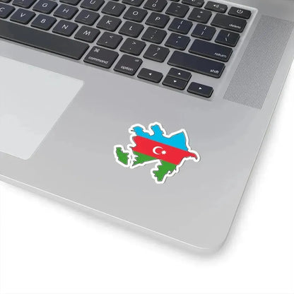 Flag map of Azerbaijan with Baku and Lankaran (Azerbaijan) STICKER Vinyl Kiss-Cut Decal - The Sticker Space