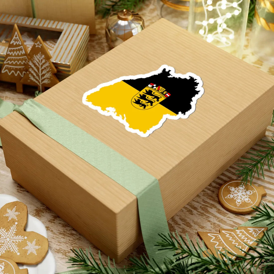 Flag map of Baden-Württemberg (Germany) STICKER Vinyl Kiss-Cut Decal - The Sticker Space