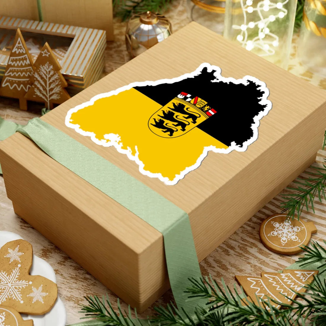 Flag map of Baden-Württemberg (Germany) STICKER Vinyl Kiss-Cut Decal - The Sticker Space