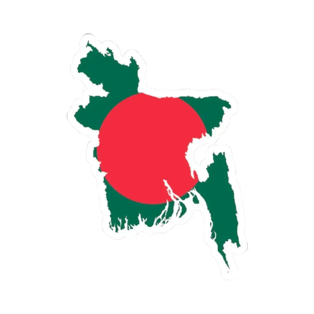 Flag-map of Bangladesh (Bangladesh) STICKER Vinyl Kiss-Cut Decal 2 Inch White - The Sticker Space