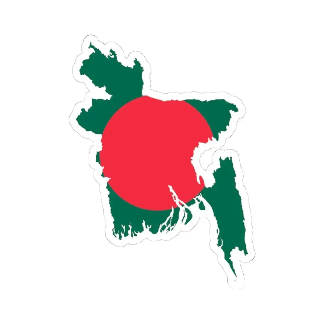 Flag-map of Bangladesh (Bangladesh) STICKER Vinyl Kiss-Cut Decal 4 Inch White - The Sticker Space