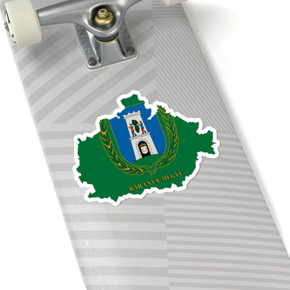 Flag-map of Baranya County (Hungary) STICKER Vinyl Kiss-Cut Decal - The Sticker Space