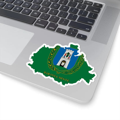 Flag-map of Baranya County (Hungary) STICKER Vinyl Kiss-Cut Decal - The Sticker Space