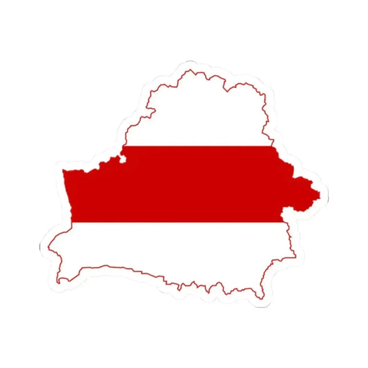 Flag map of Belarus 1991-1995 (Belarus) STICKER Vinyl Kiss-Cut Decal 2 Inch White - The Sticker Space