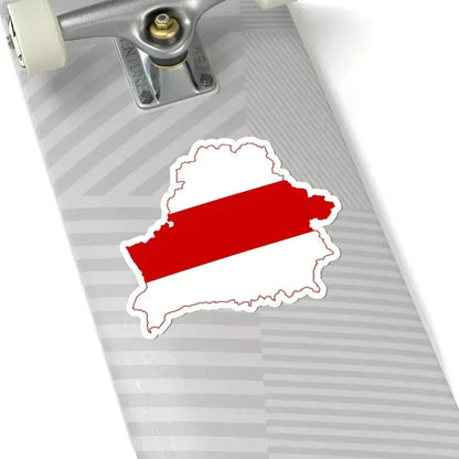 Flag map of Belarus 1991-1995 (Belarus) STICKER Vinyl Kiss-Cut Decal - The Sticker Space