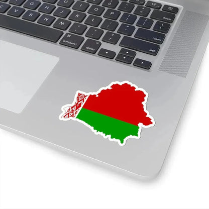 Flag-map of Belarus 1995-2012 (Belarus) STICKER Vinyl Kiss-Cut Decal - The Sticker Space