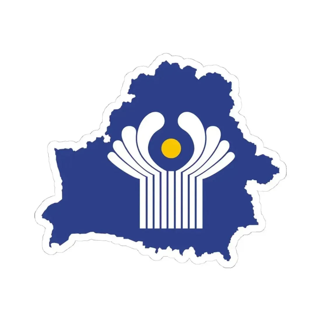 Flag-map of Belarus CIS (Belarus) STICKER Vinyl Kiss-Cut Decal 4 Inch White - The Sticker Space