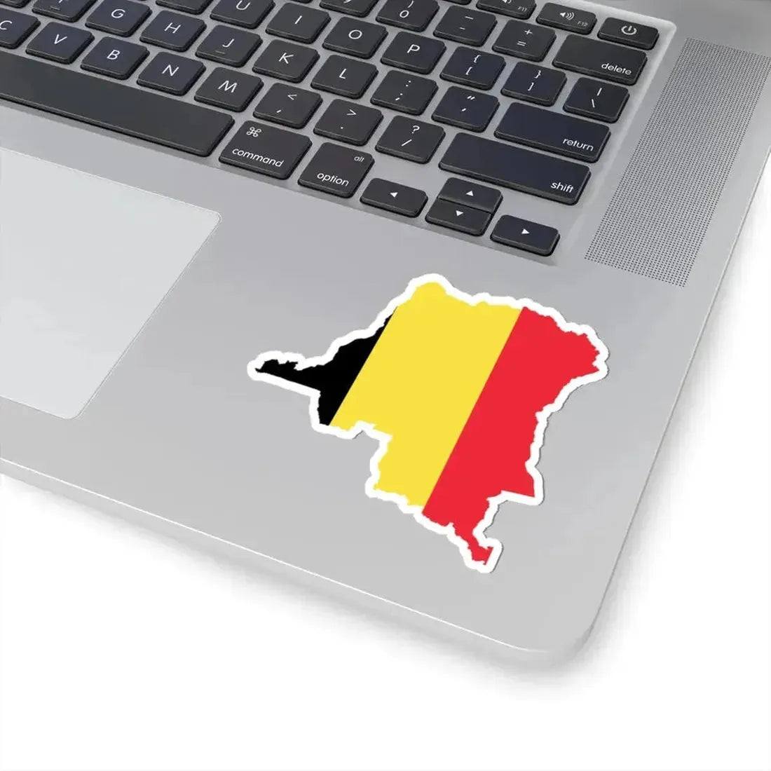 Flag Map of Belgian Congo 1908 - 1960 (Congo) STICKER Vinyl Kiss-Cut Decal - The Sticker Space
