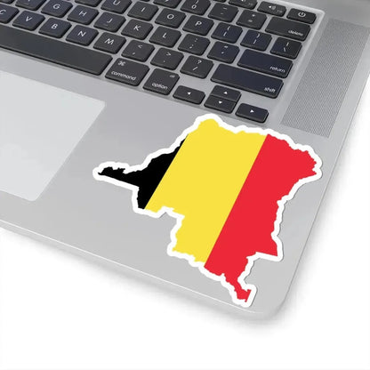 Flag Map of Belgian Congo 1908 - 1960 (Congo) STICKER Vinyl Kiss-Cut Decal - The Sticker Space