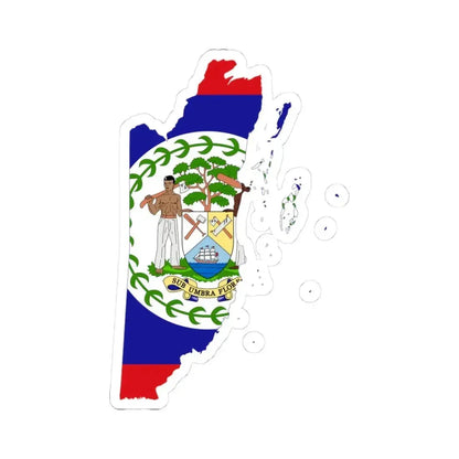 Flag-map of Belize (Belize) STICKER Vinyl Kiss-Cut Decal 3 Inch White - The Sticker Space