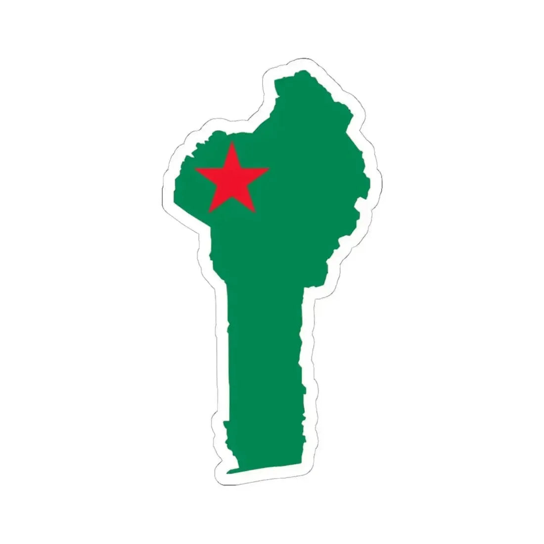 Flag map of Benin 1975-1990 (Benin) STICKER Vinyl Kiss-Cut Decal 6 Inch White - The Sticker Space