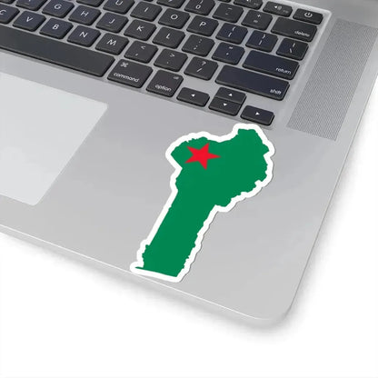 Flag map of Benin 1975-1990 (Benin) STICKER Vinyl Kiss-Cut Decal - The Sticker Space