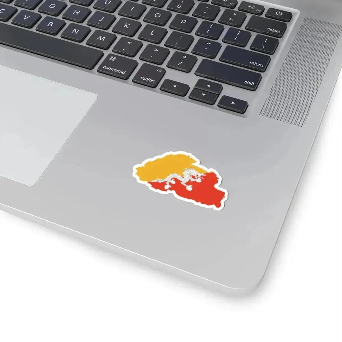 Flag-map of Bhutan (Bhutan) STICKER Vinyl Kiss-Cut Decal - The Sticker Space