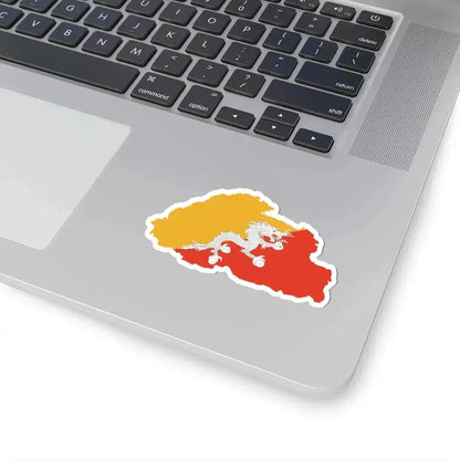Flag-map of Bhutan (Bhutan) STICKER Vinyl Kiss-Cut Decal - The Sticker Space