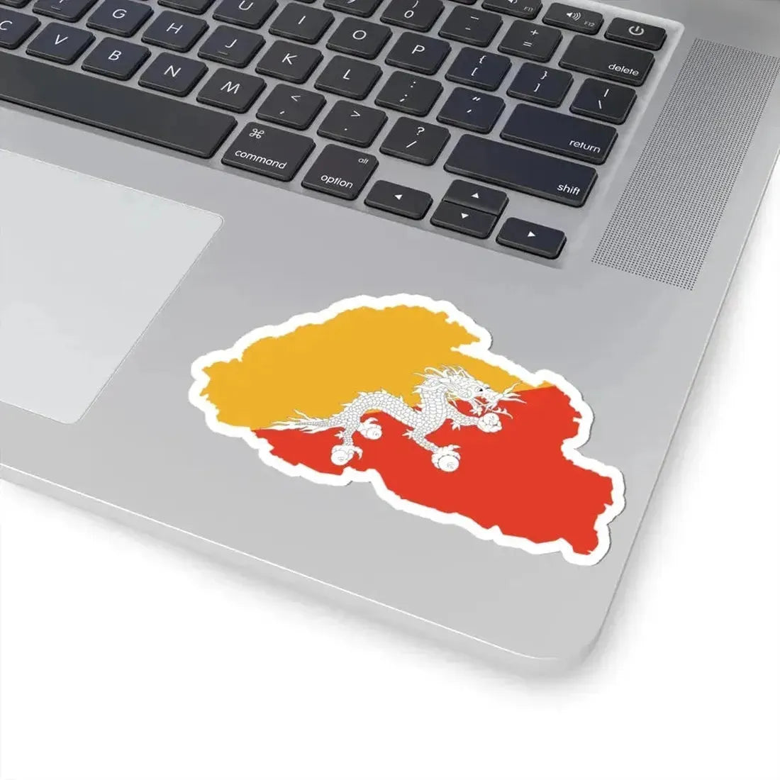 Flag-map of Bhutan (Bhutan) STICKER Vinyl Kiss-Cut Decal - The Sticker Space