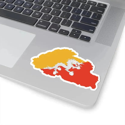Flag-map of Bhutan (Bhutan) STICKER Vinyl Kiss-Cut Decal - The Sticker Space