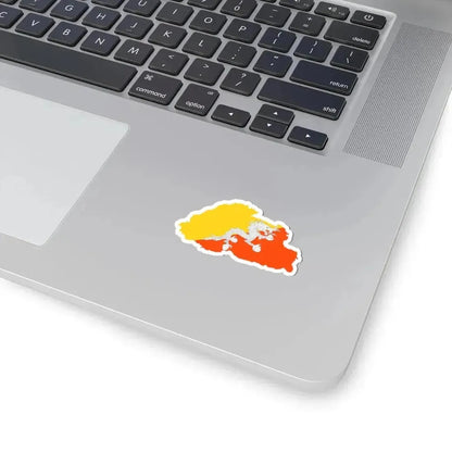 Flag-map of Bhutan precise boundaries (Bhutan) STICKER Vinyl Kiss-Cut Decal - The Sticker Space