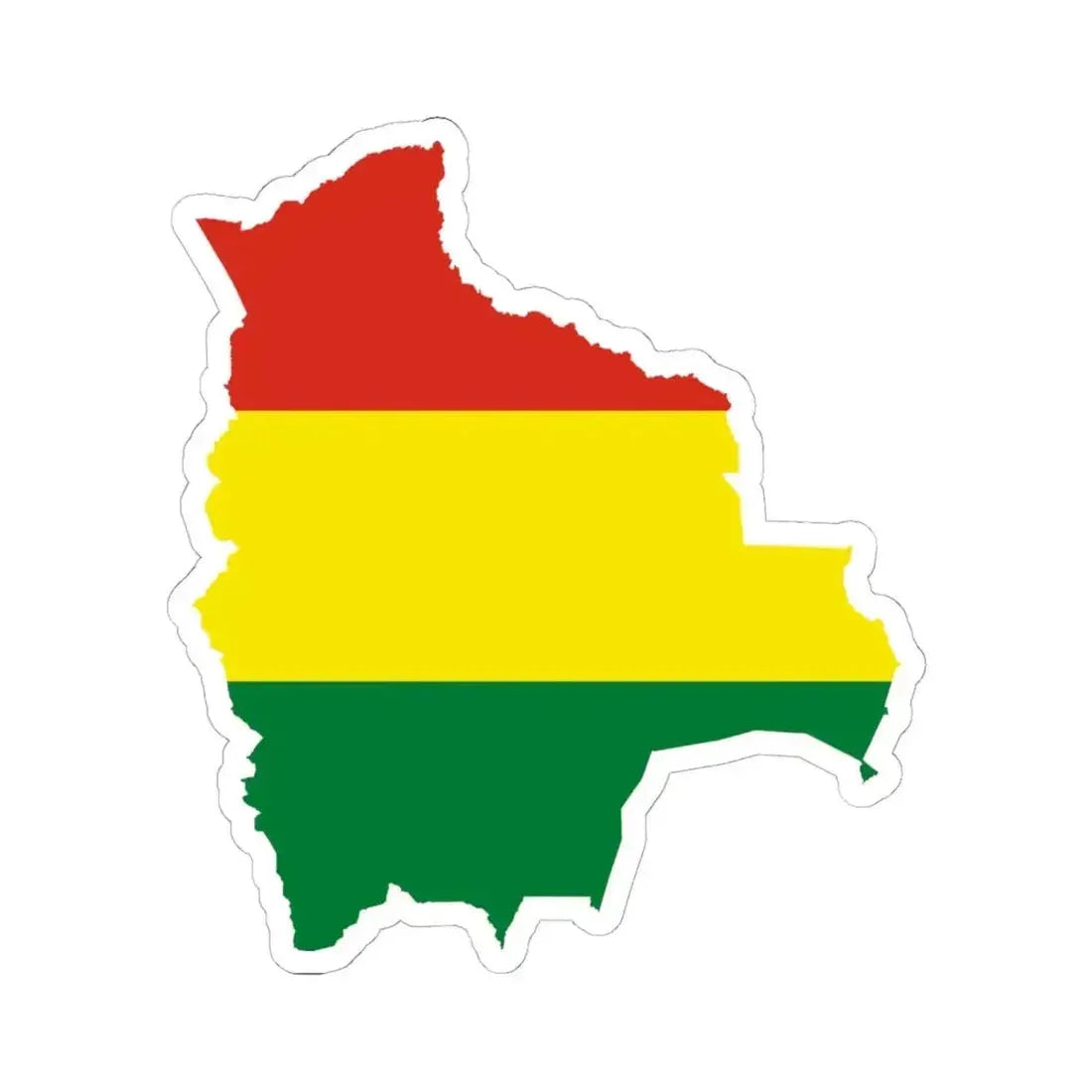 Flag-map of Bolivia (Bolivia) STICKER Vinyl Kiss-Cut Decal 6 Inch White - The Sticker Space