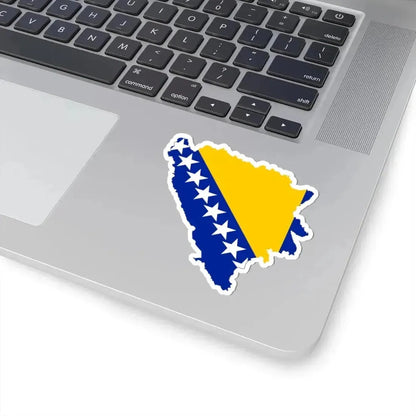 Flag map of Bosnia and Herzegovina (Bosnia and Herzegovina) STICKER Vinyl Kiss-Cut Decal - The Sticker Space