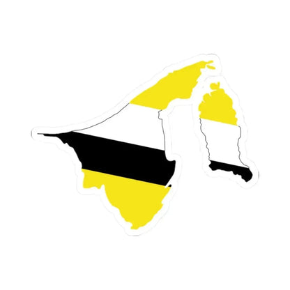 Flag-map of Brunei 1906-1959 (Brunei) STICKER Vinyl Kiss-Cut Decal 2 Inch White - The Sticker Space
