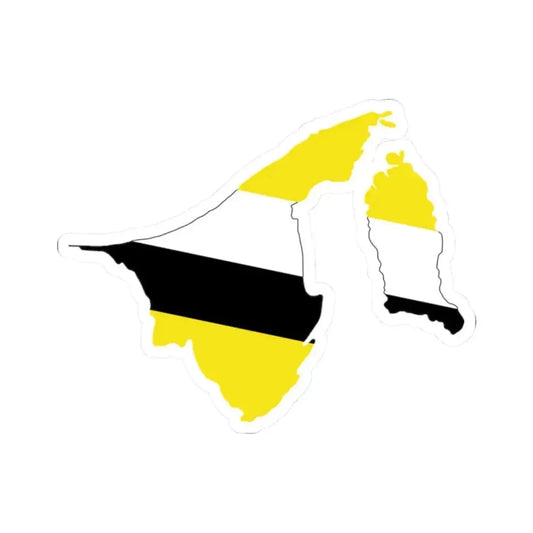 Flag-map of Brunei 1906-1959 (Brunei) STICKER Vinyl Kiss-Cut Decal 2 Inch White - The Sticker Space