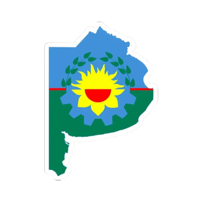 Flag-map of Buenos Aires Province (Argentina) STICKER Vinyl Kiss-Cut Decal 2 Inch White - The Sticker Space